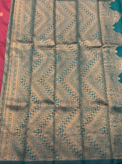 Maroon Colour Art Silk Saree with Green Border