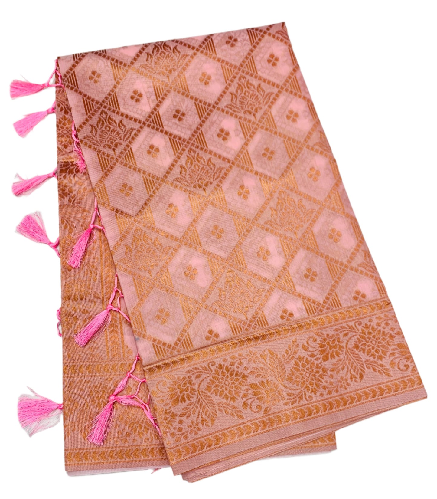 Banaras Katan Saree Pink Colour