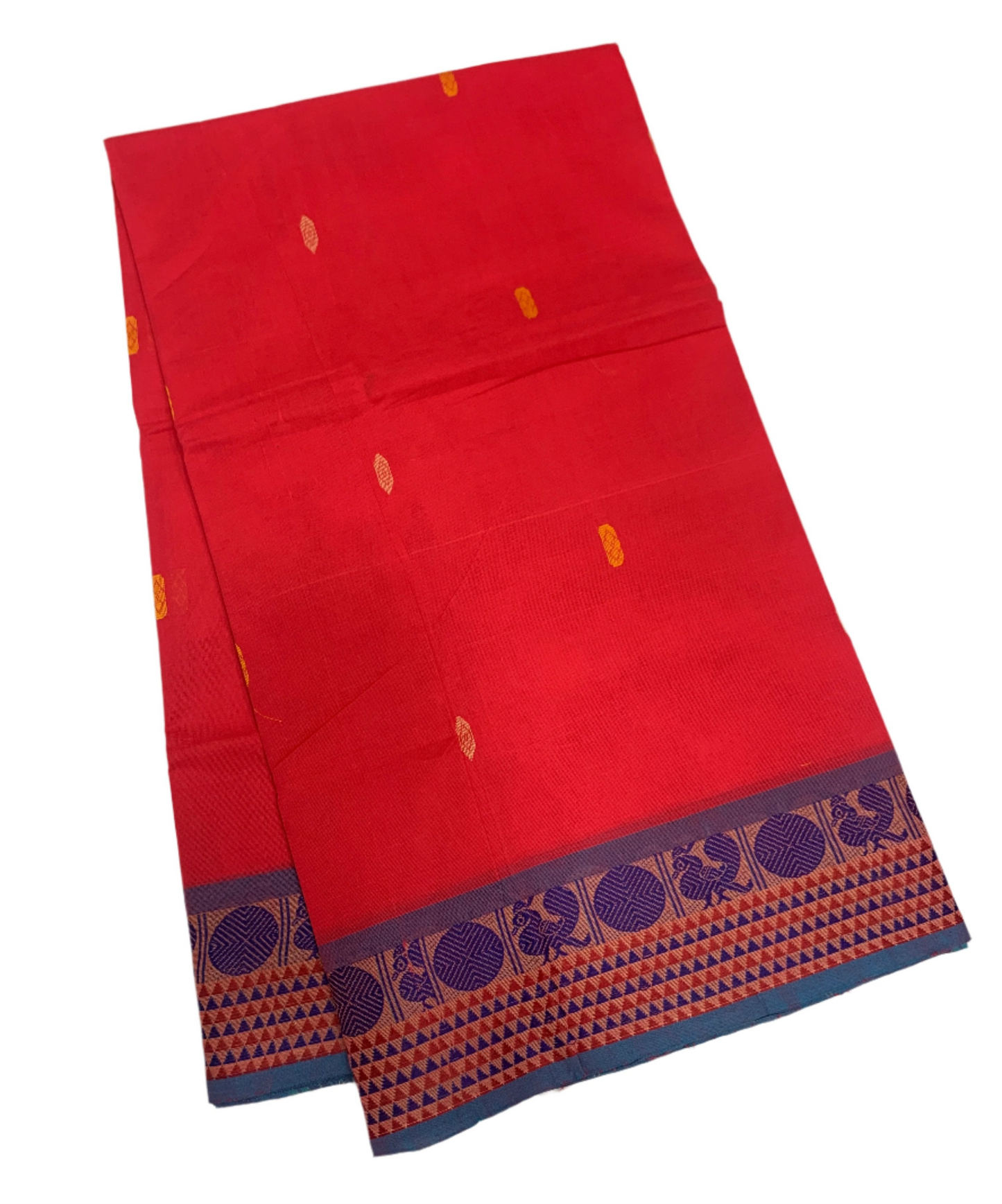 Chettinad Cotton Saree Pink Shade with Blue Border