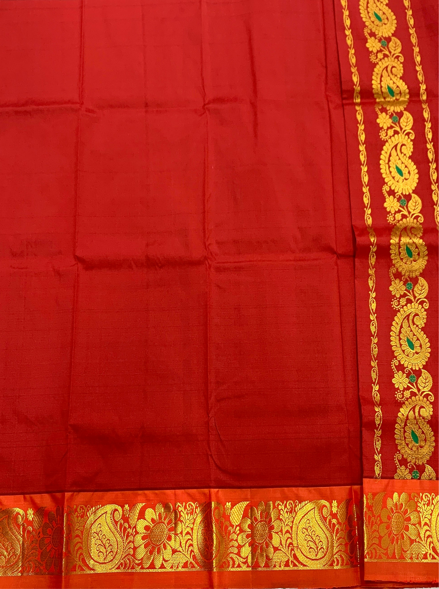 Maroon shade Semi silk Kids Pattu Pavadai with contrast border for age 2 to 5