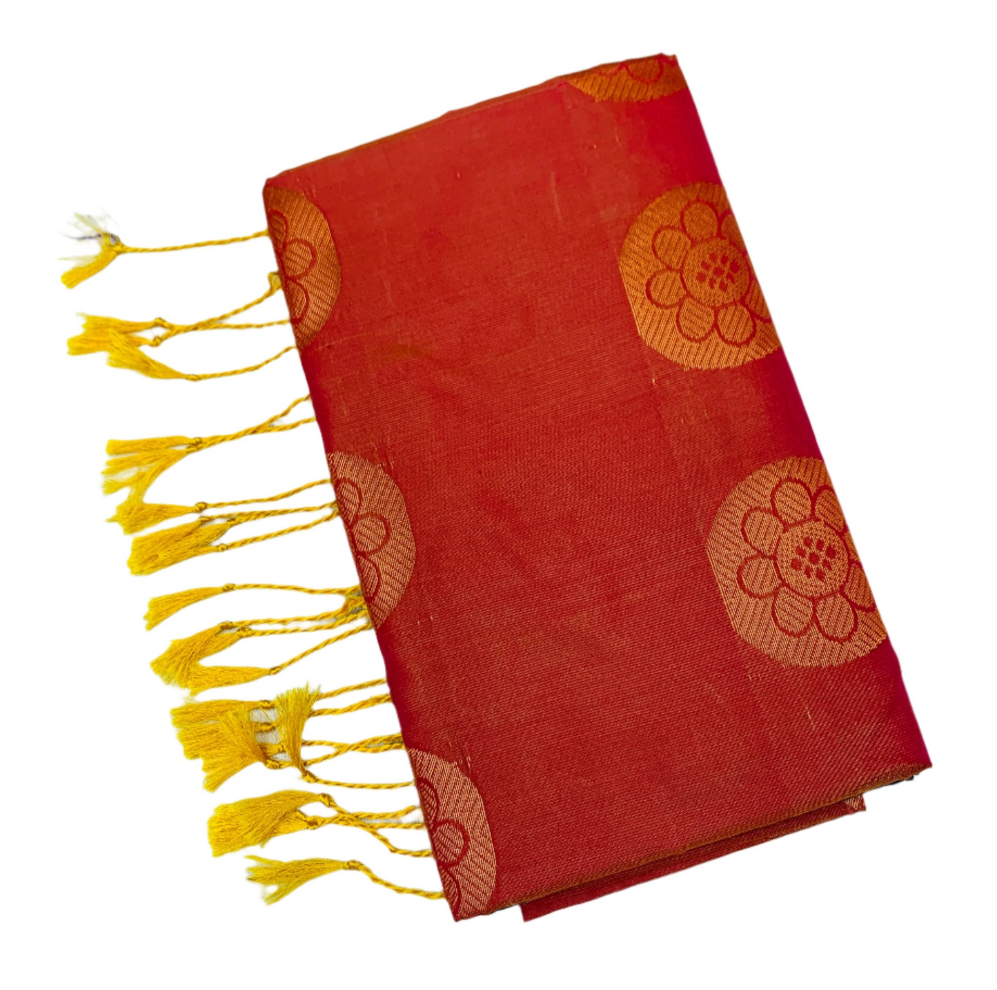 Soft Vegan Silk Saree Brownish Orange shade