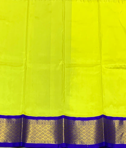 Apple Green shade Pure Kanchipuram Kids Pattu Pavadai with Contrast Border for Newborn to 2 Years