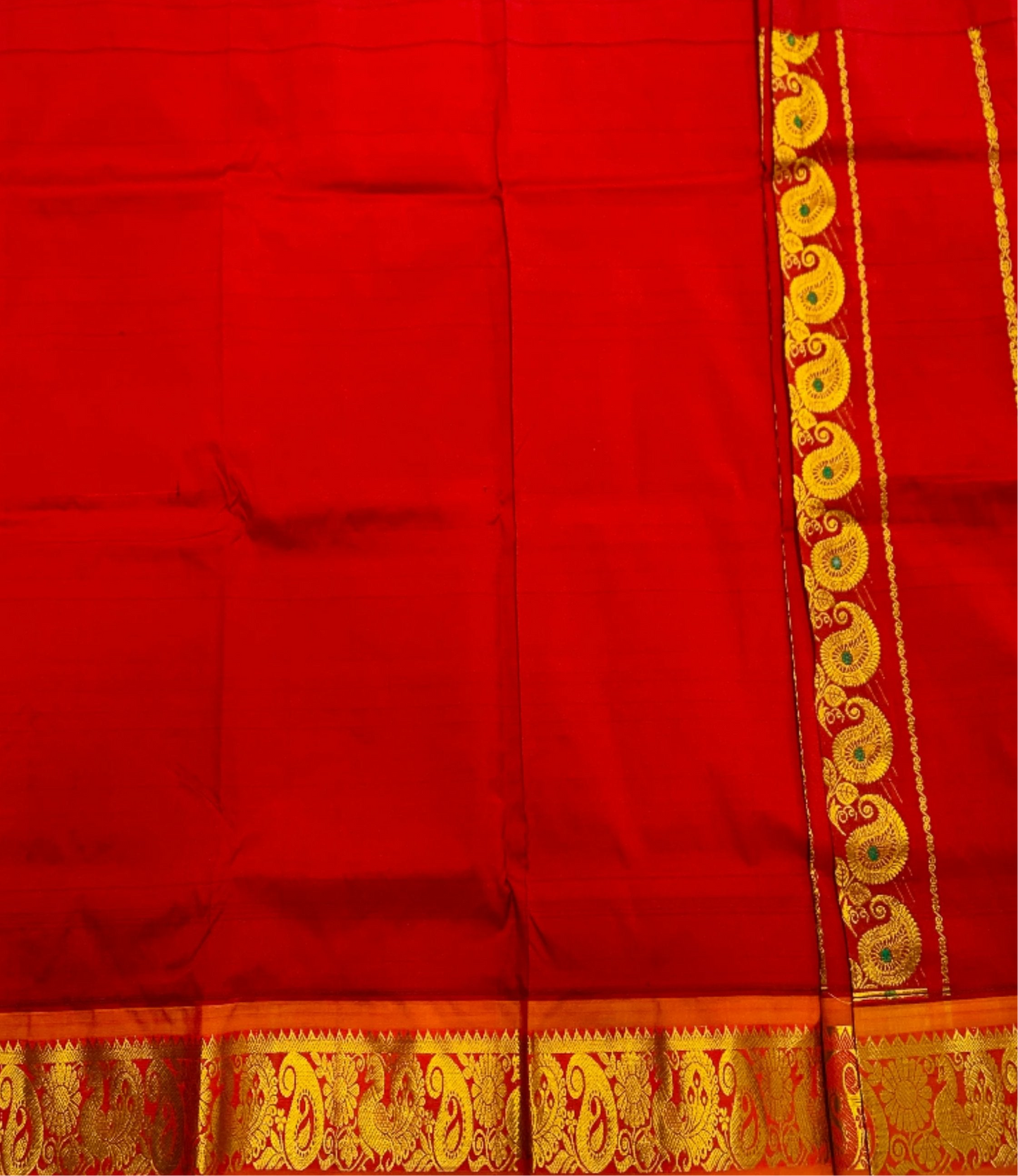 Maroon shade Semi silk Kids Pattu Pavadai with contrast border for age 2 to 5