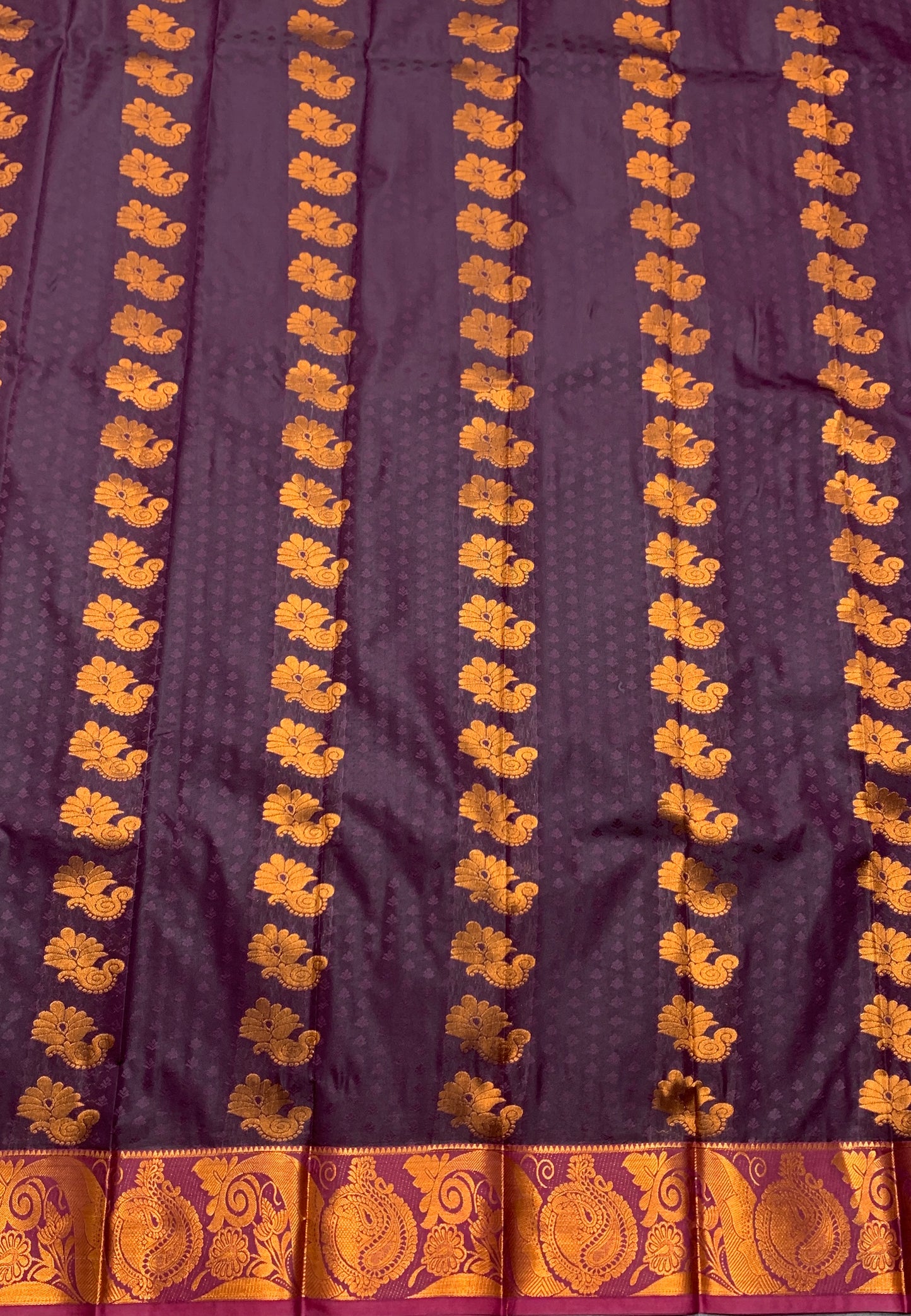 Vegan Silk Saree Navapalam Colour Saree with Copper Border