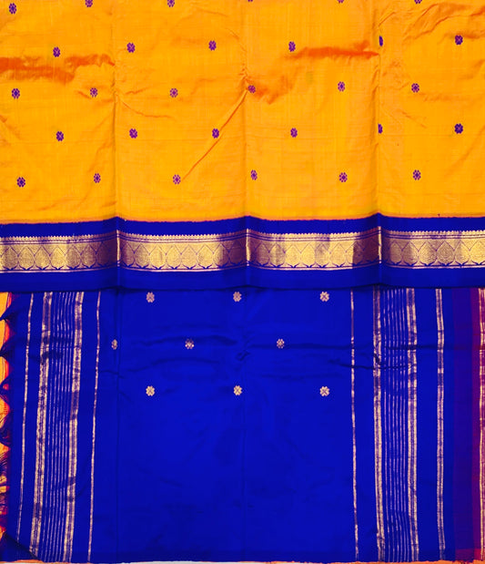 Pure Kanchipuram Silk Mango Yellow Colour