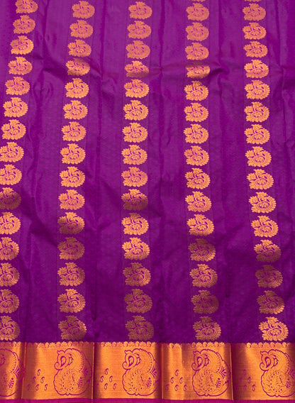 Vegan Silk Saree Vadamali Colour Saree with Copper Border
