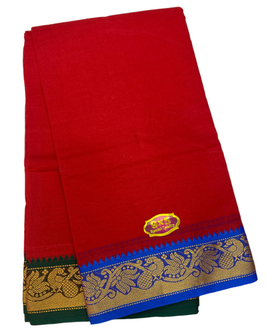 Red Colour Cotton Dhoti 9X5