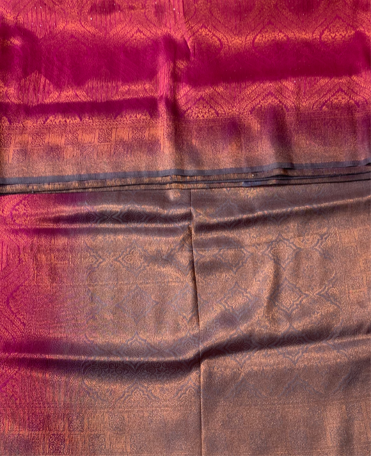 Pink shade  kuberra pattu with Jamiki Work.