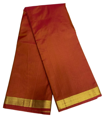 Arani Silk Saree Russet Colour with Golden Border