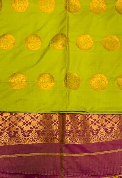 Soft Vegan Silk Saree Parrot Green shade