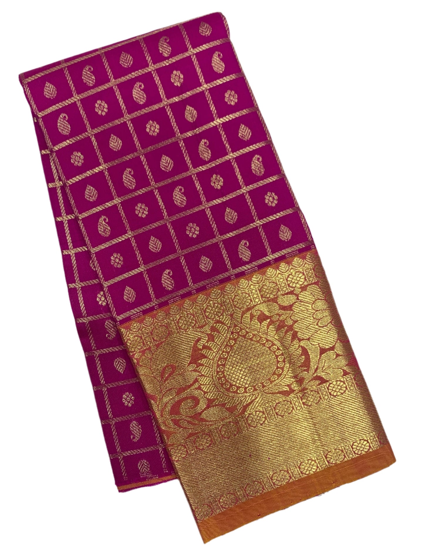 Pink shade Pure kanchipuram Kids Pattu Pavadai with contrast border for newborn to 2 Years