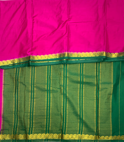 Crepe Saree Pink Colour with Mango Design Border