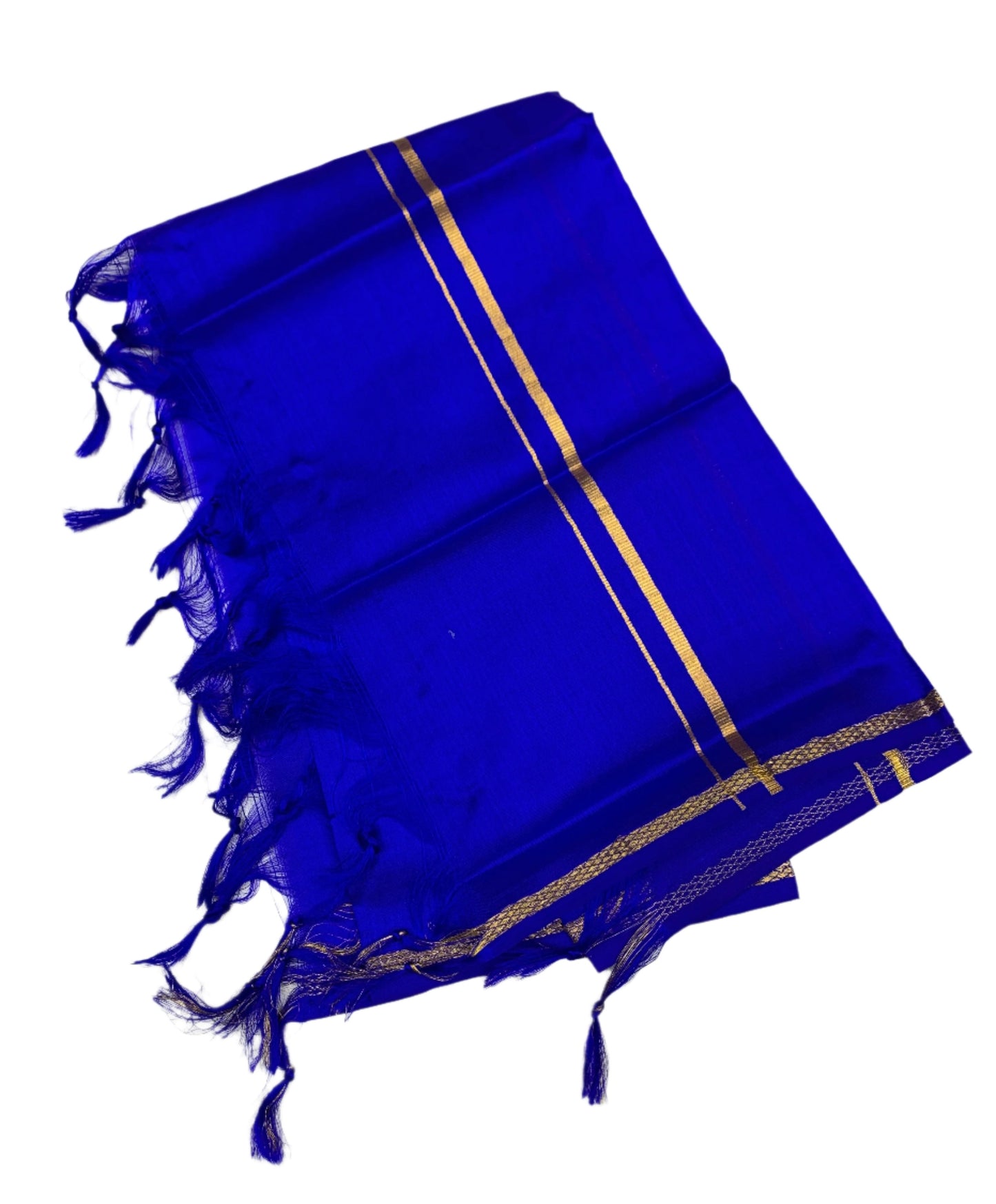 Silk Pooja Towel Ink Blue Colour