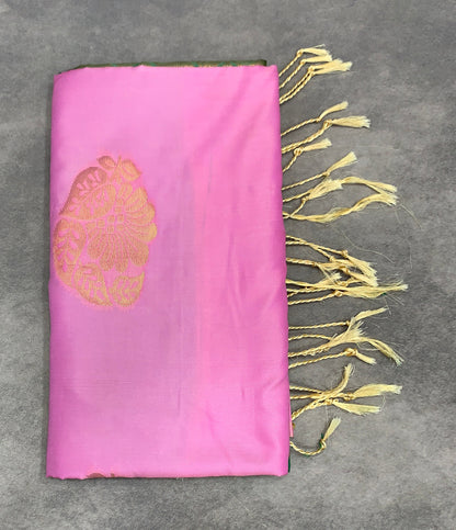 Art Silk Saree Baby Pink Colour with Borderless