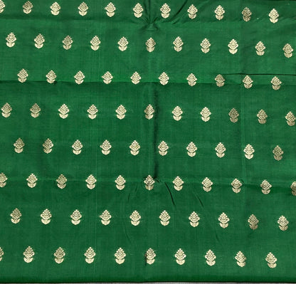 Green Colour Pure Silk Blouse Fabric