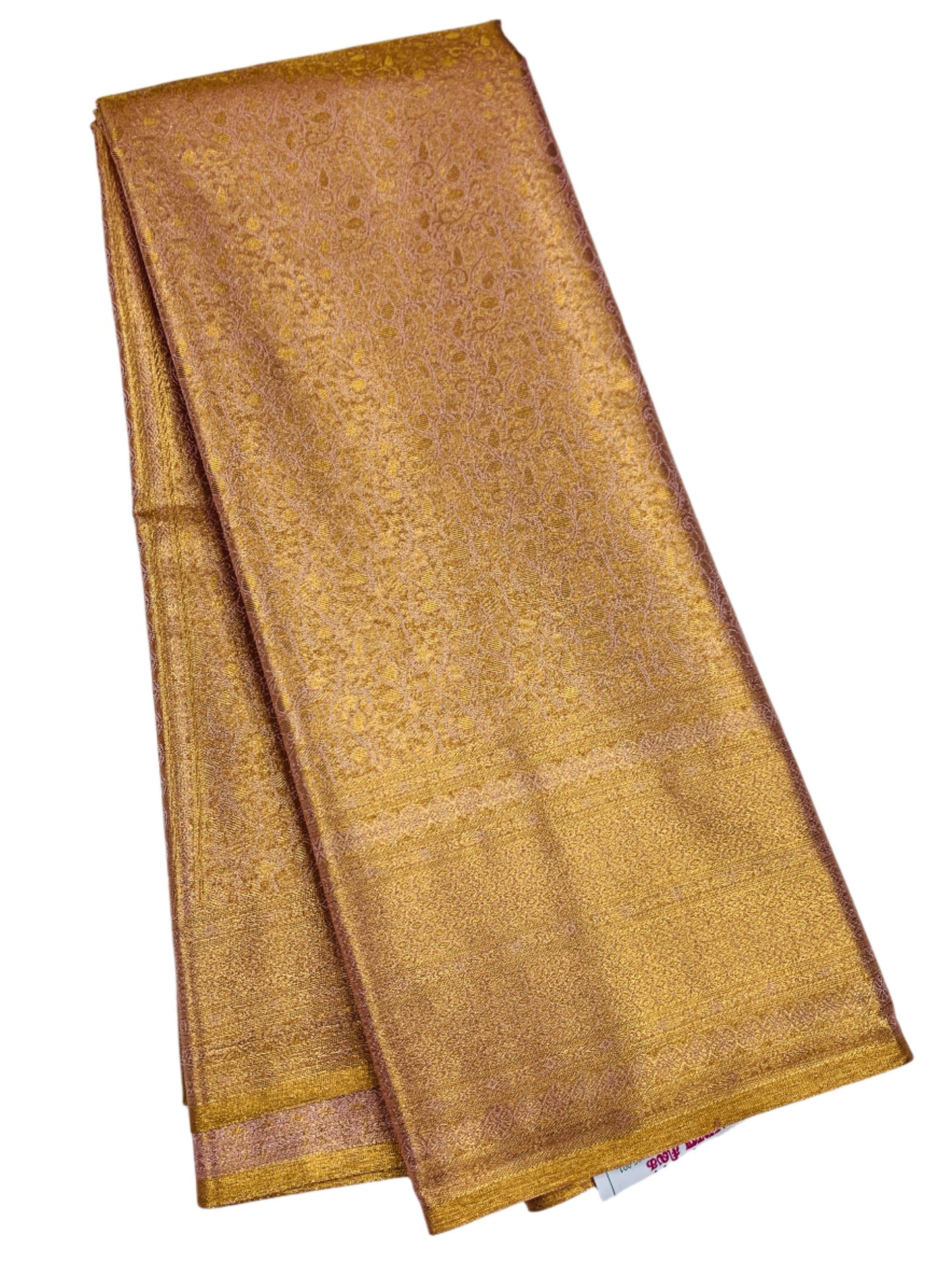 Baby Pink and Golden Colour Soft Kanchi Tissue Pattu Saree with Self Border