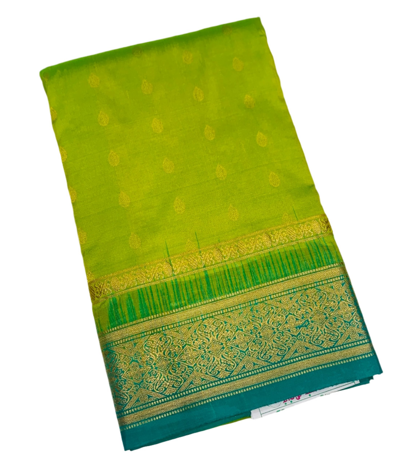 Pure Kanchipuram Silk Saree Light Green shade with Rama Green Border