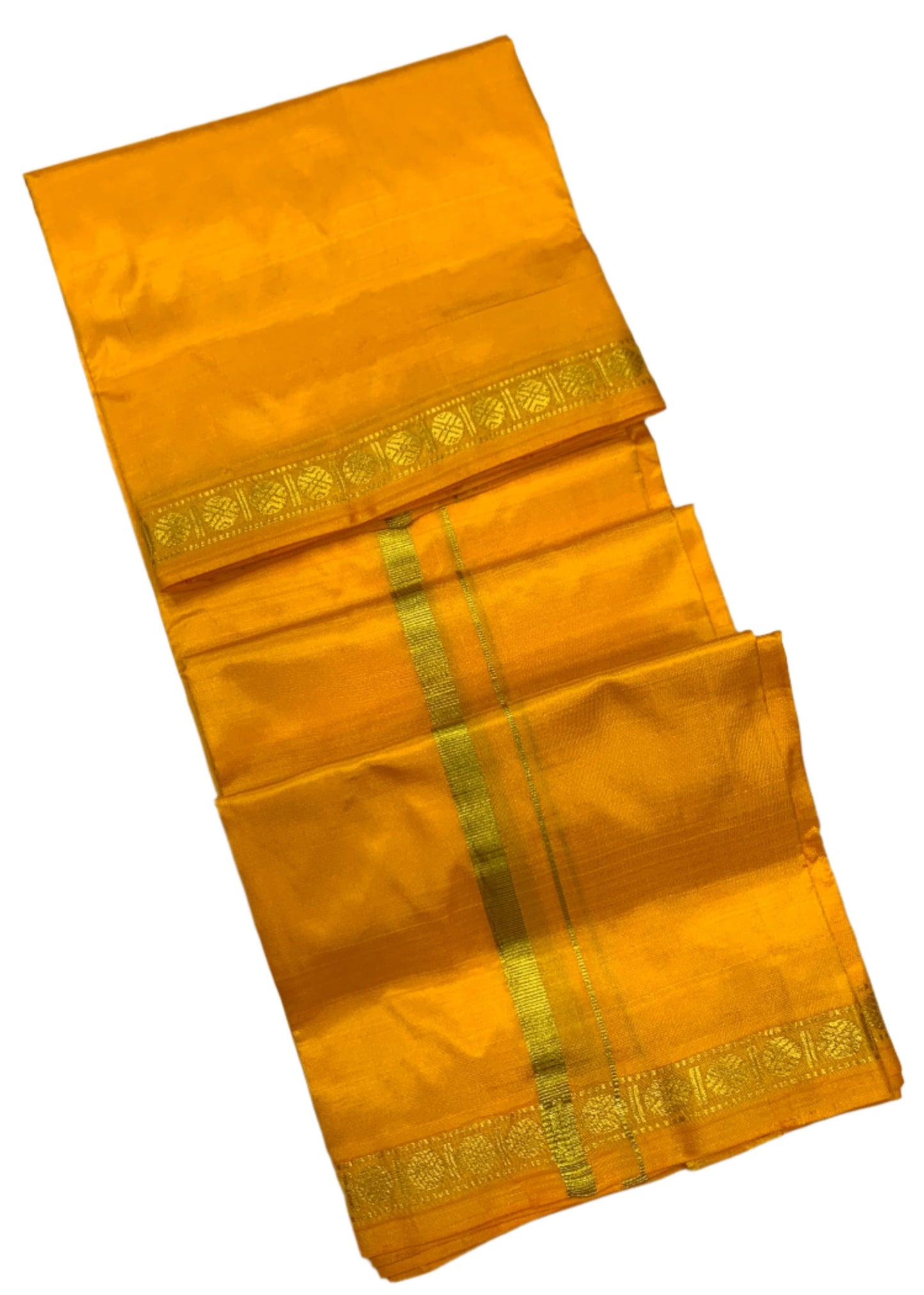 Silk Pooja Towel Mango Yellow colour