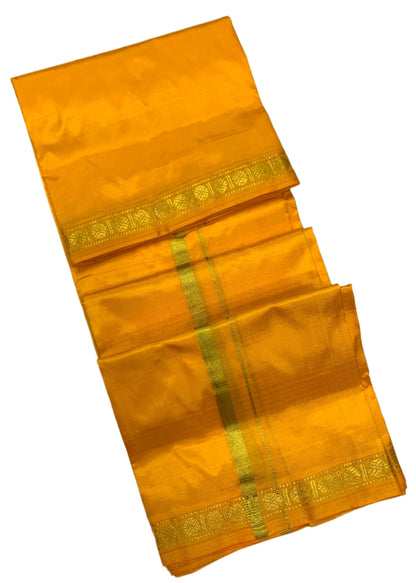 Silk Pooja Towel Mango Yellow colour