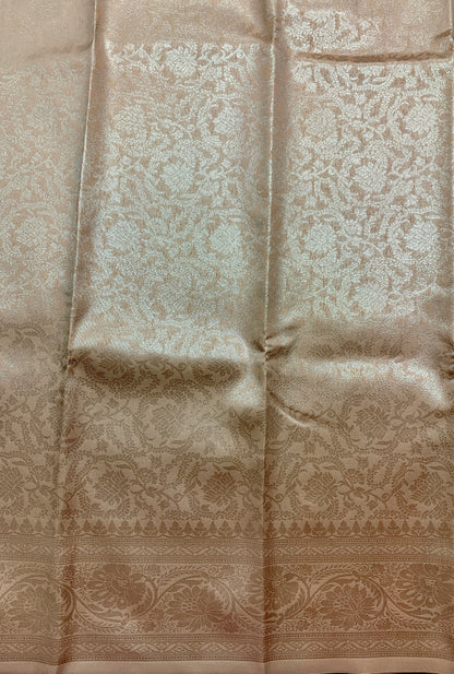Art Silk Saree Peach Colour with Self Colour Border