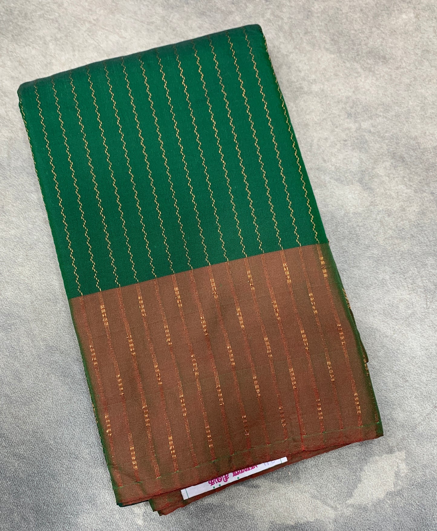 Arani Silk Saree Green Colour with Brown Border