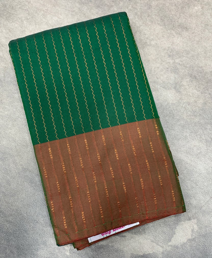 Arani Silk Saree Green Colour with Brown Border