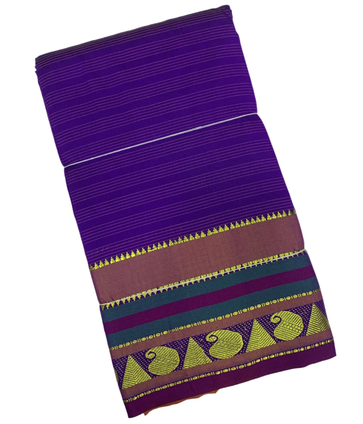 Arani Silk Saree Violet Colour with Magenta Border and Mango Design