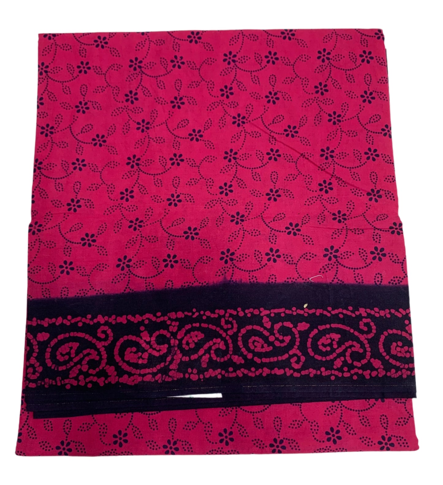 Chettinad Sungudi Cotton Pink Colour Navy Blue Border