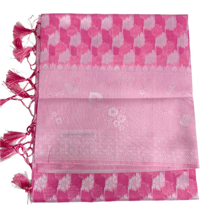 Banaras Katan Saree Baby Pink Colour with Katan Work Border