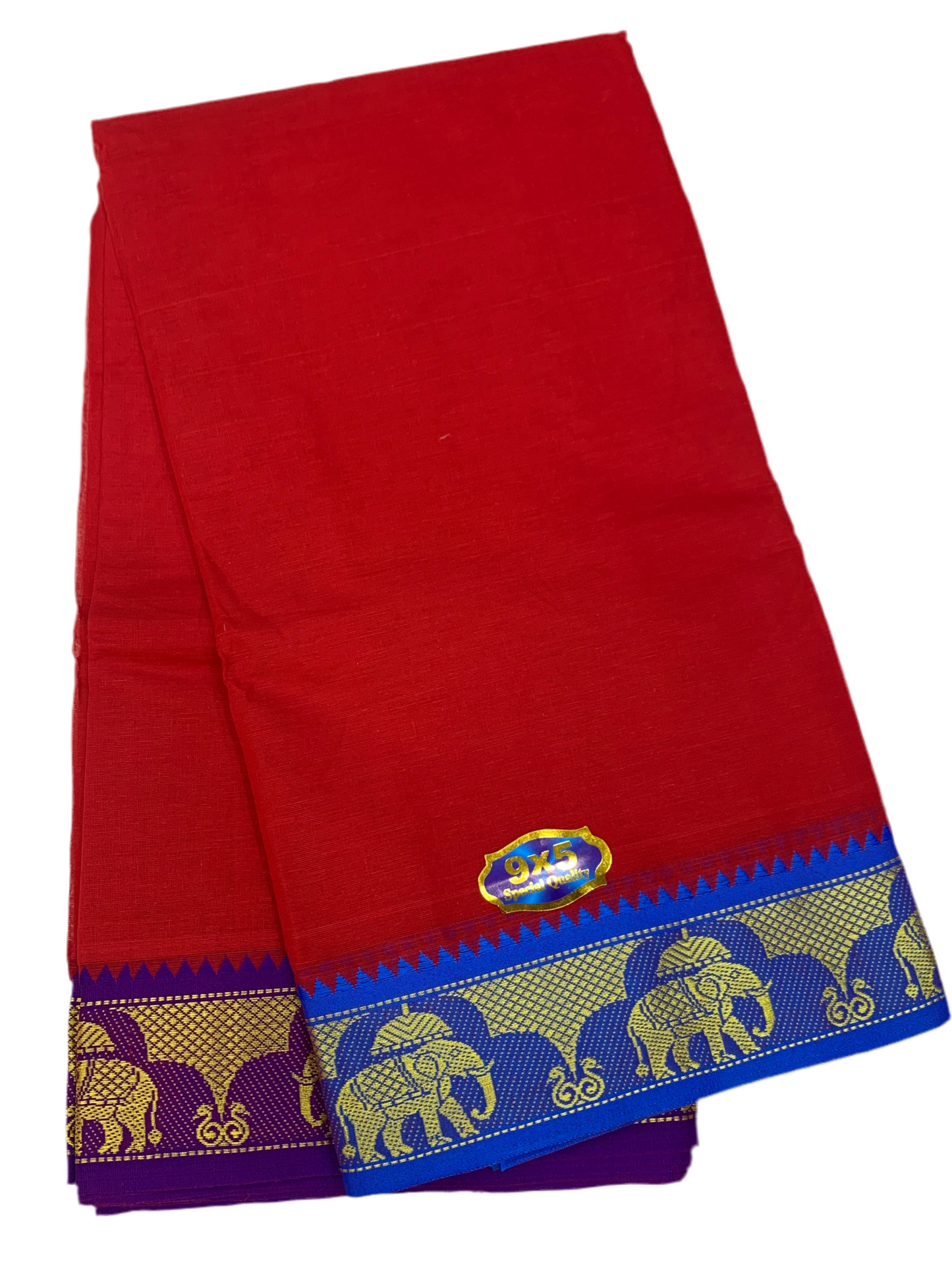 Red Colour Cotton Dhoti 9X5