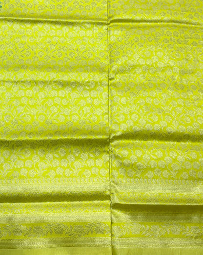 Art Silk Saree Apple Green Colour with Self Border