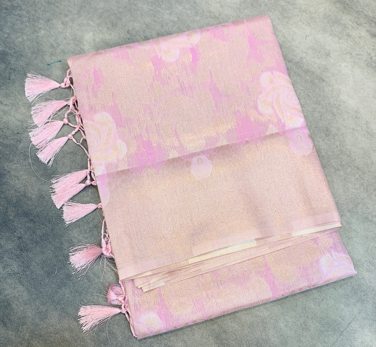 Banaras Katan Saree Lavender Colour with Katan Work Border