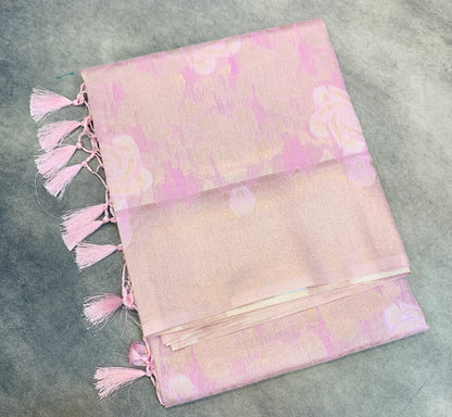 Banaras Katan Saree Lavender Colour with Katan Work Border