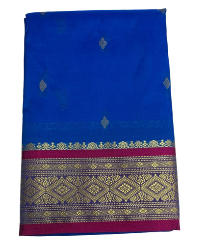 Blue Shade Saree with Golden and Pink Border