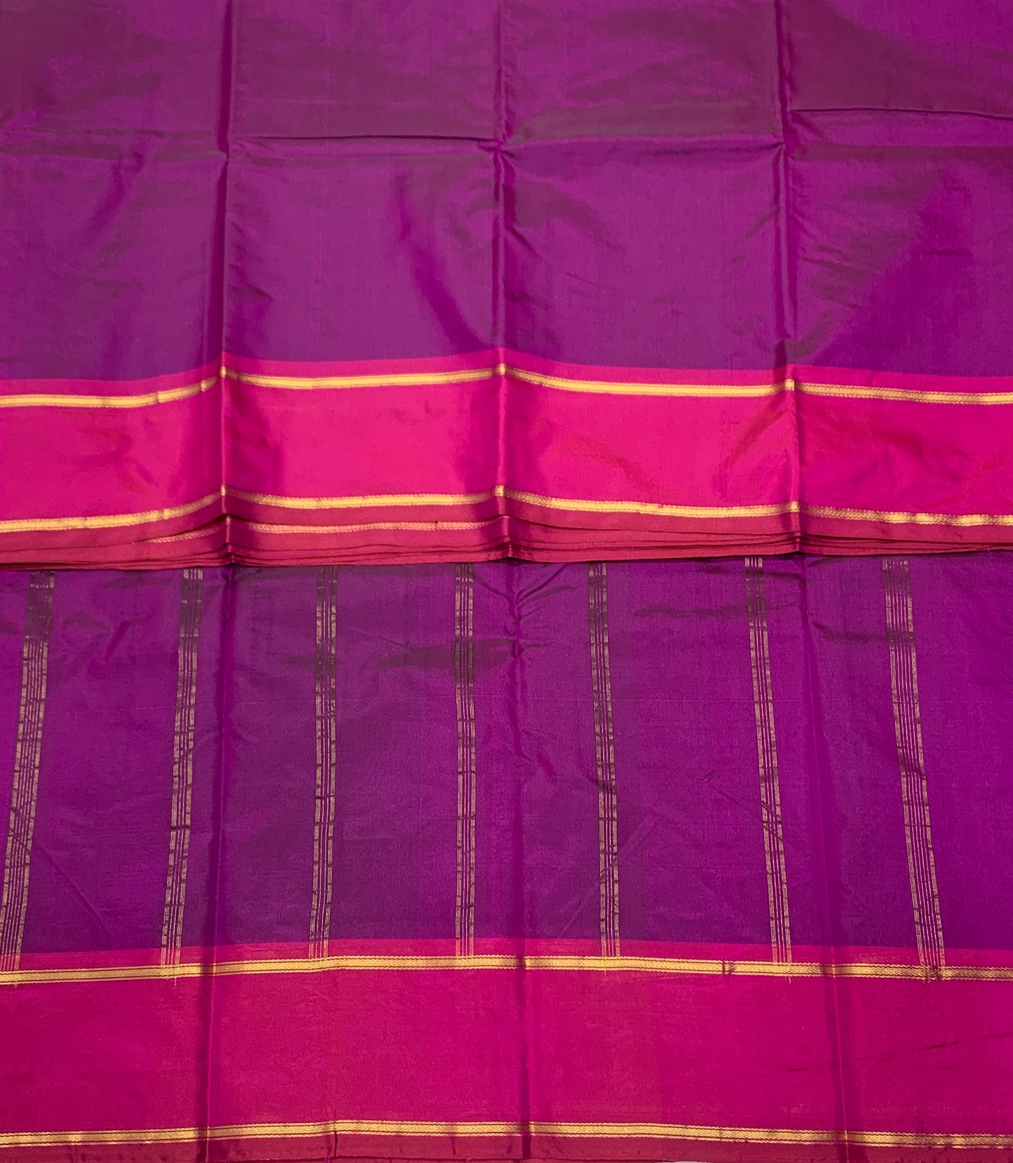 Arani Silk Saree Magenta Colour with Pink and Golden Border