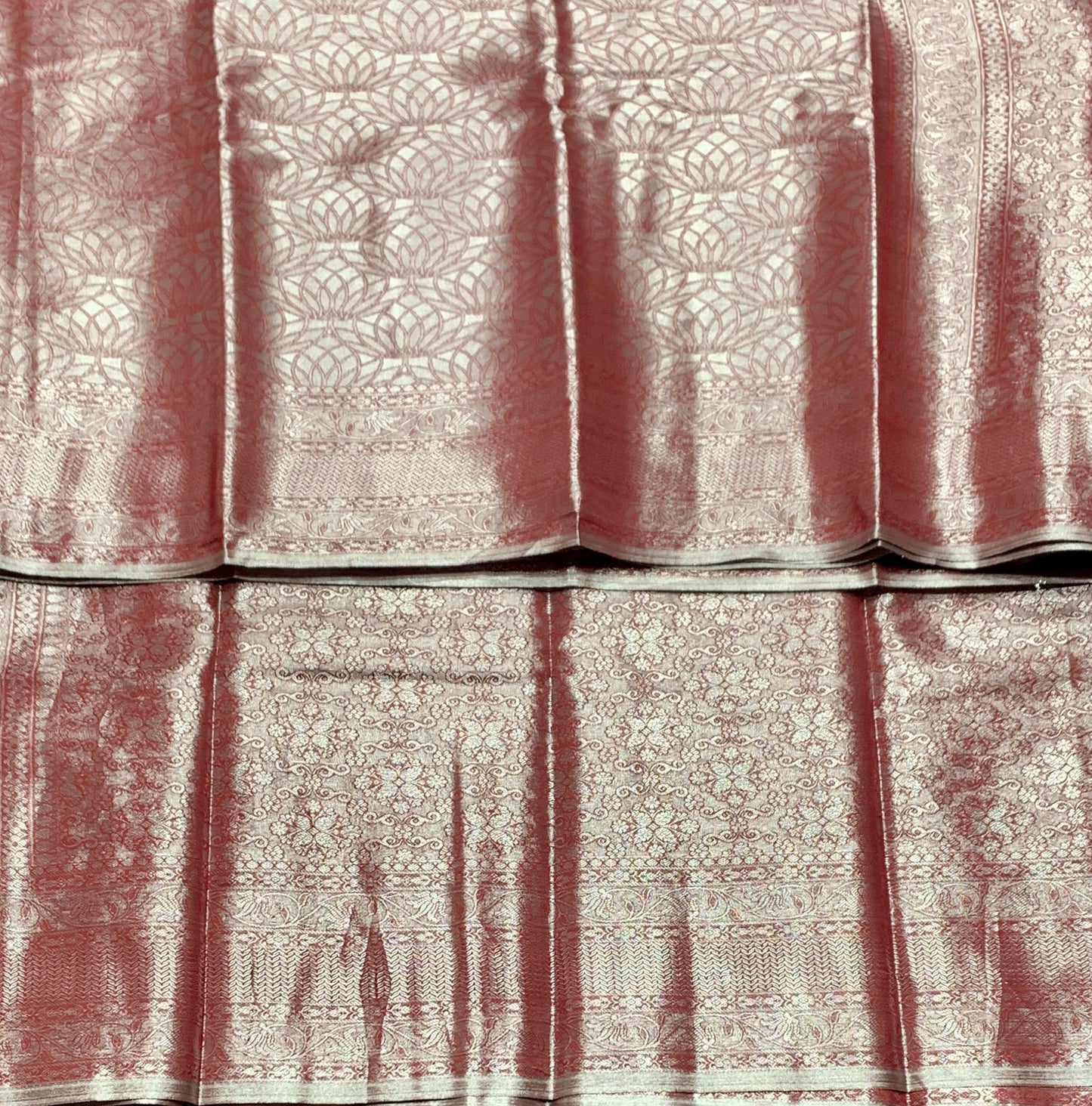 Fancy Tissue Saree Maroon Colour with Self Design Border