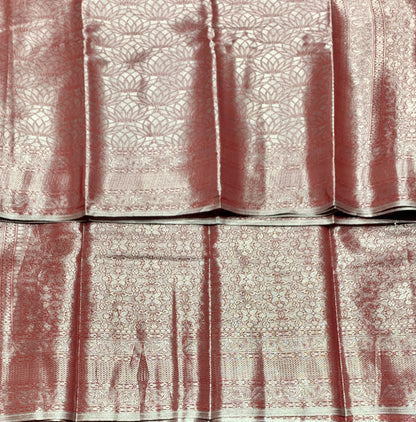 Fancy Tissue Saree Maroon Colour with Self Design Border