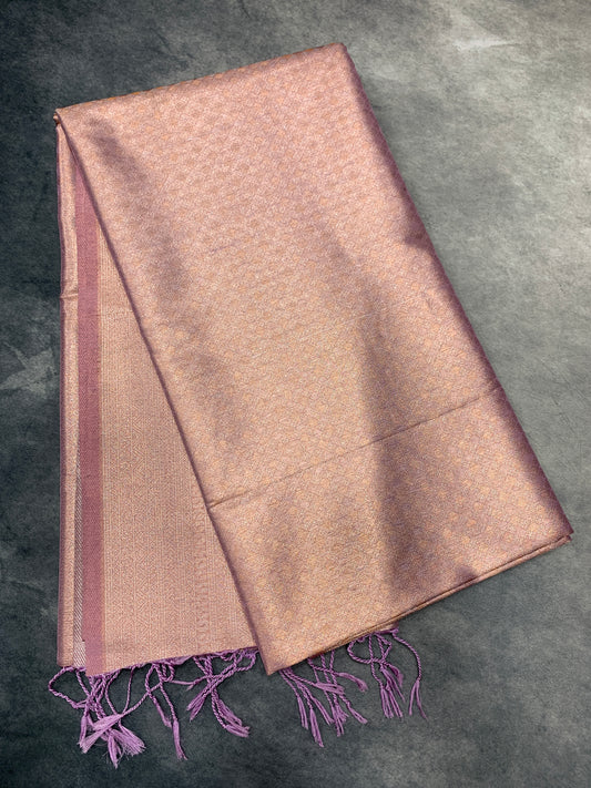 Fancy Tissue Saree Light Lavender Colour with Self Border