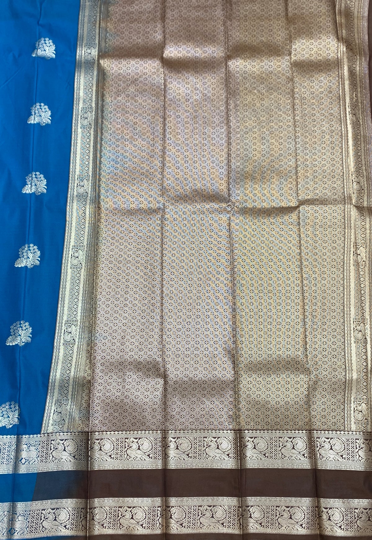 Soft Silk Casual Saree Sky Blue Colour with Rettai Pettu Border