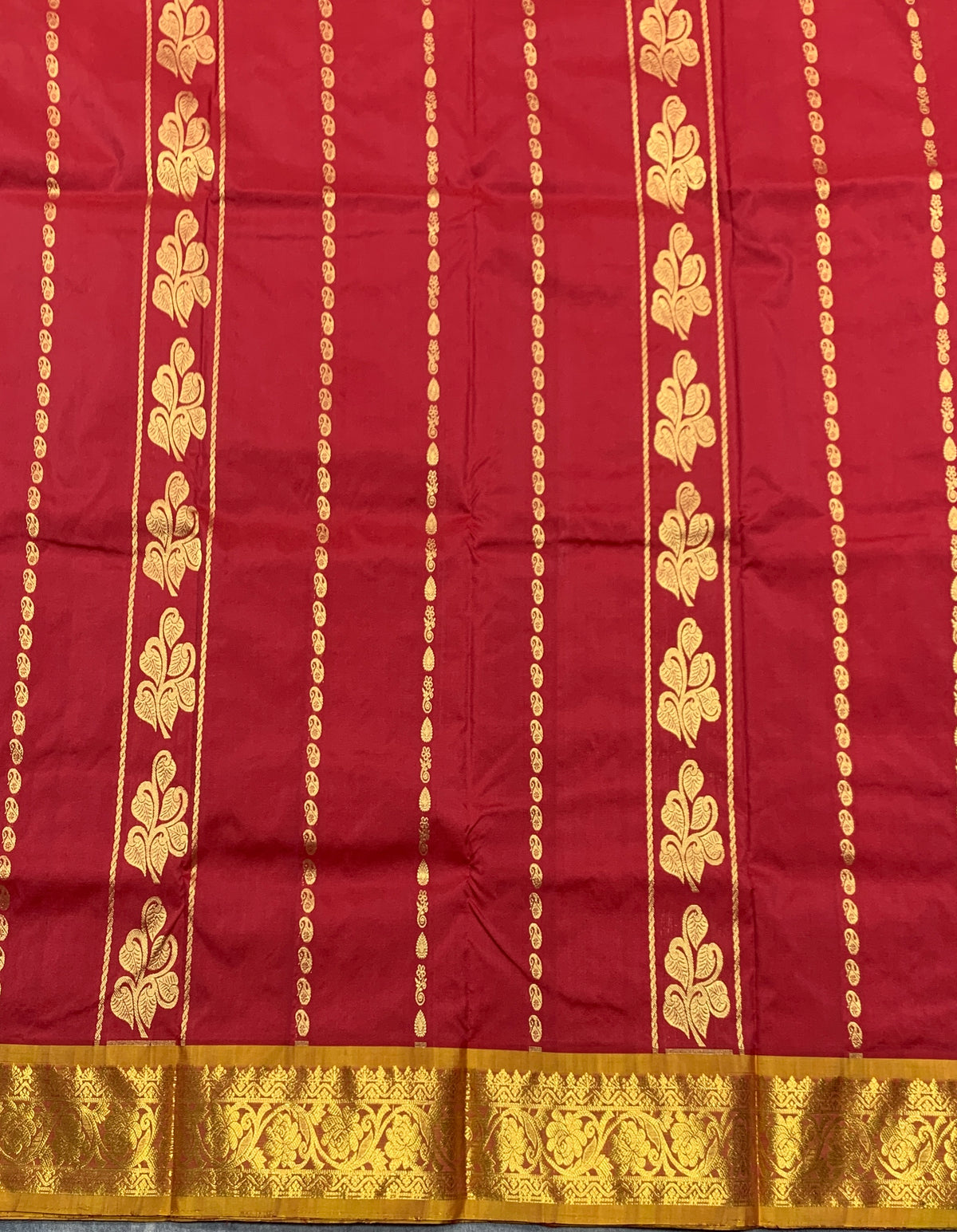 Maroon Shade Semi silk Kids Pattu Pavadai with Contrast border for age 5 to 10