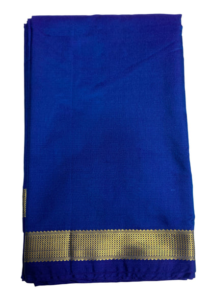 Arani Silk Saree Blue Colour with Golden Border