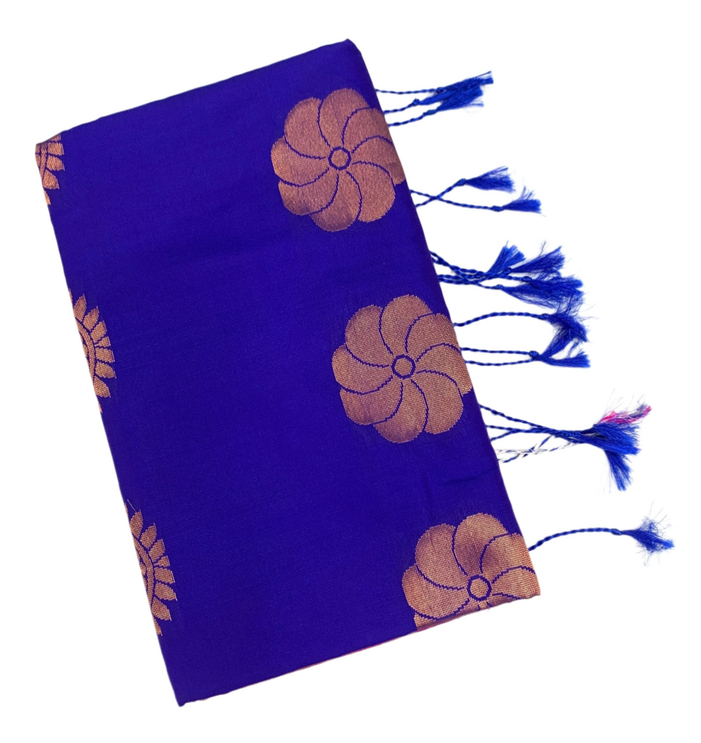 Soft Vegan Silk Saree Blue Colour