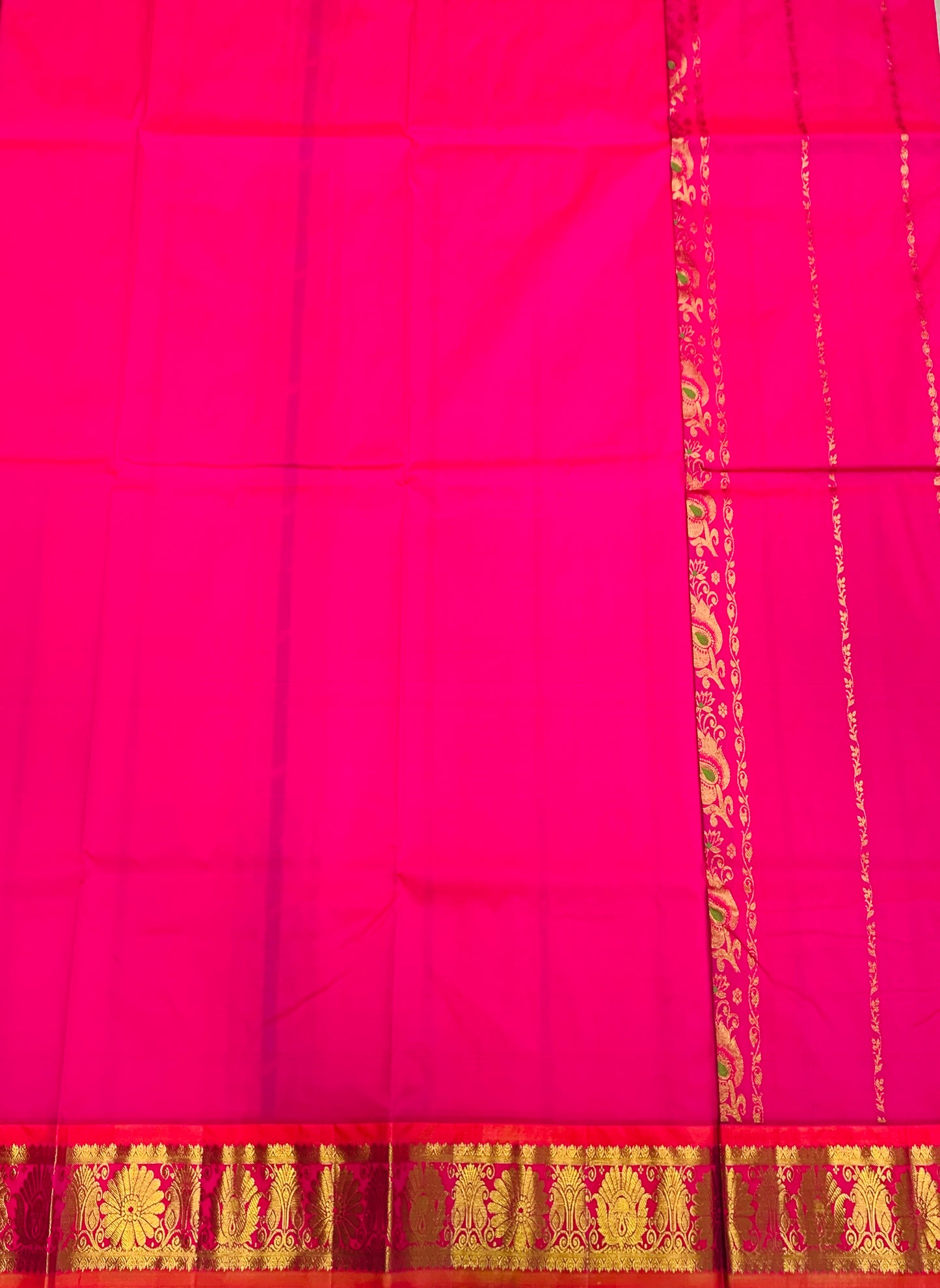 Pink shade Semi Silk Kids Pattu Pavadai with Self Border for age above 10 years