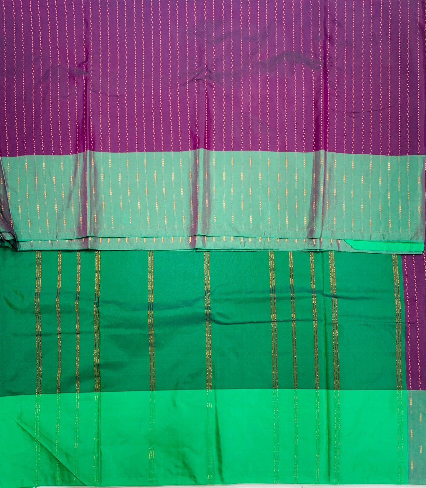 Arani Silk Saree Magenta Colour Green Border