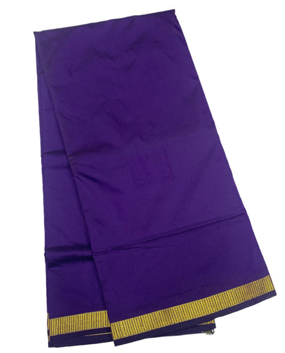 9 yards Vegan Silk Saree Violet Colour with Small Border