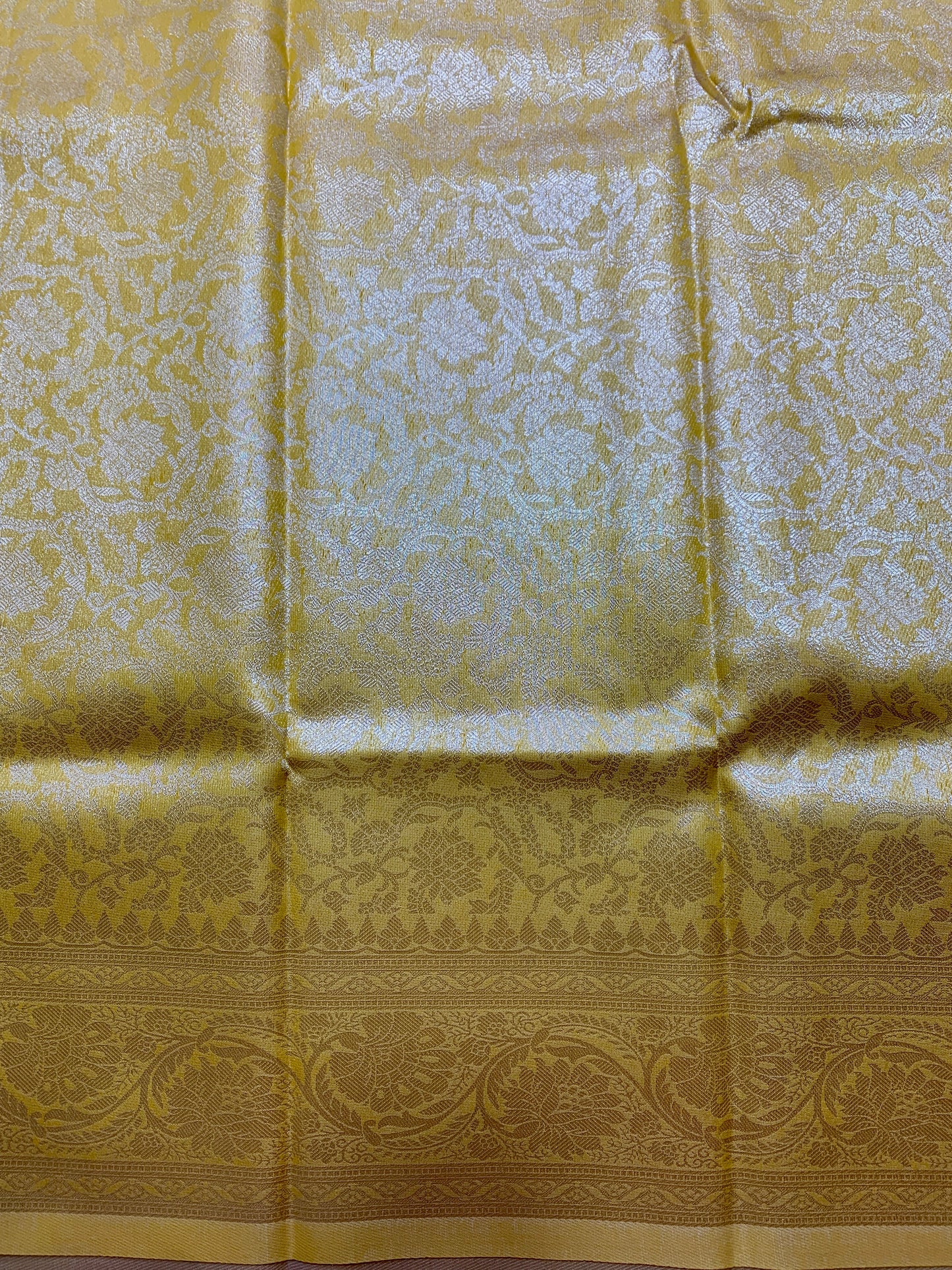 Art Silk Saree Golden Yellow Colour with Self Colour Border