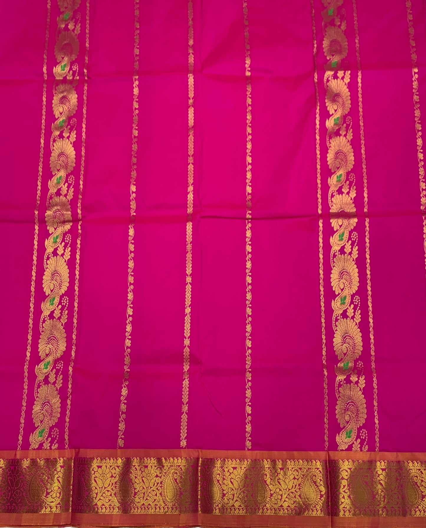 Pink shade Semi silk Kids Pattu Pavadai with Contrast border for age 5 to 10