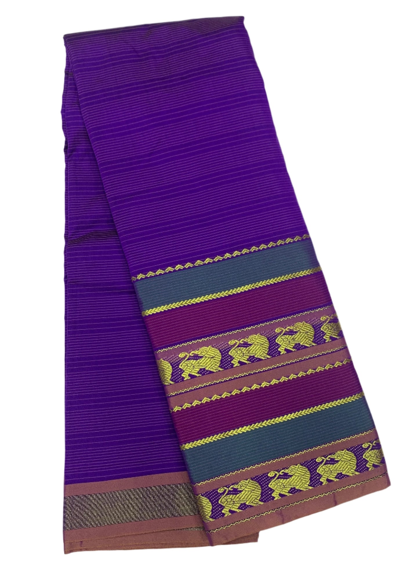 Arani Silk Saree Violet Colour with Purple and Blue Border