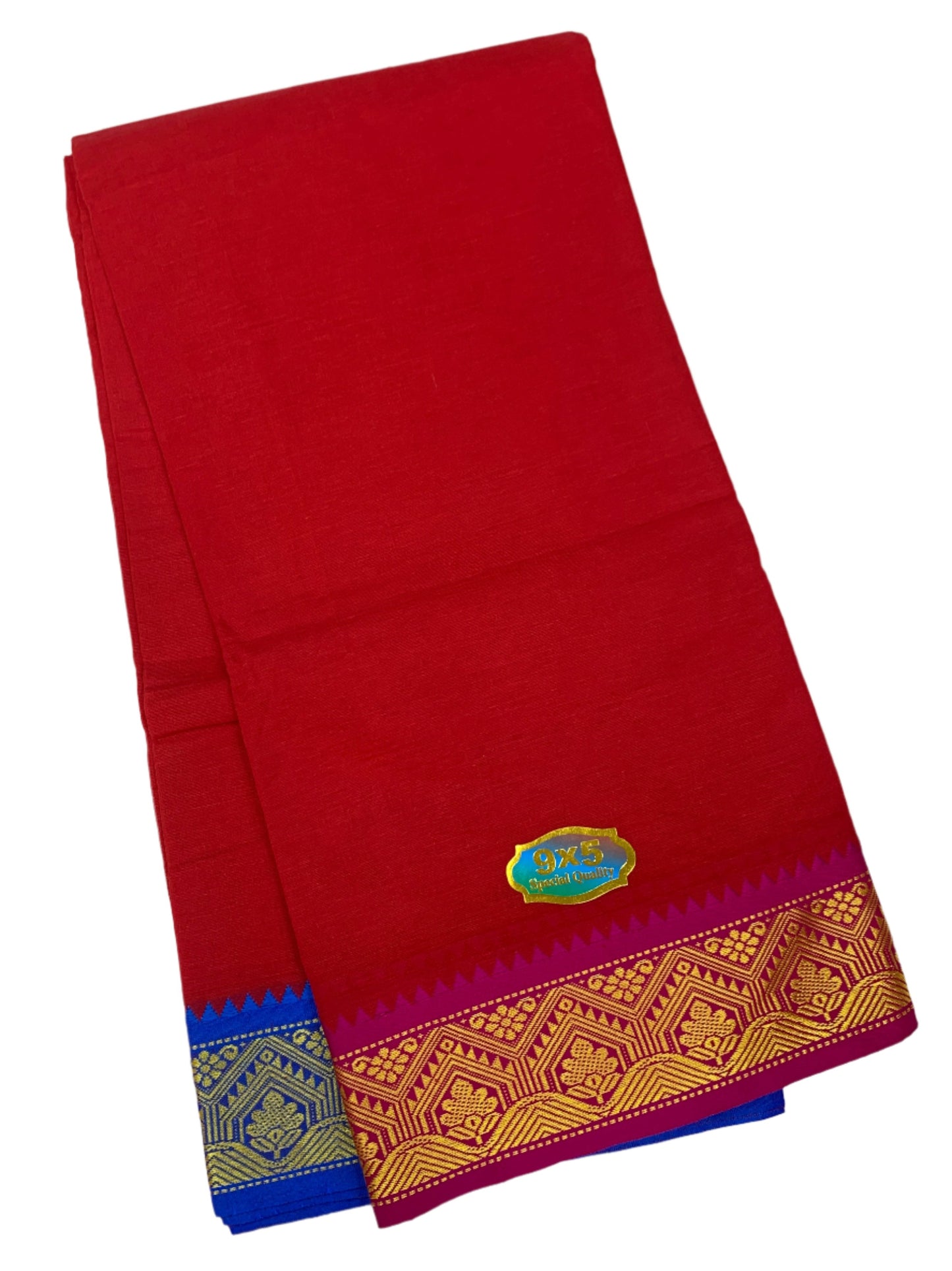 Red Colour Cotton Dhoti 9X5