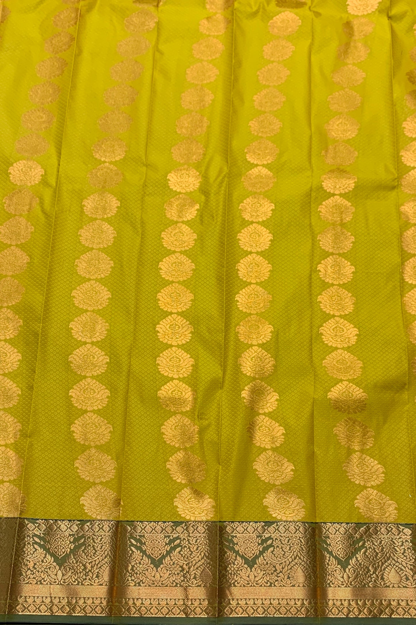 Vegan Silk Saree Mustard Colour Saree with Copper Border
